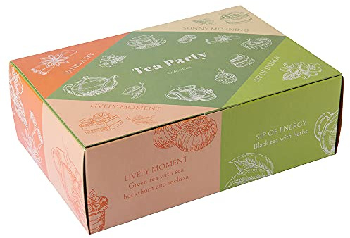 ACORUS | Party Tee Set | Tee Geschenkset mit 4 verschiedenen Geschmacksrichtungen | Natürliches Früchte Teeset | Teebox mit 40 Teebeutel