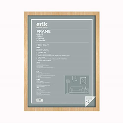 Grupo Erik: Cornice 60 x 80 cm Faggio - Cornice da parete grande in legno MDF, Cornice grande per puzzle o foto, Cornice per quadri grandi