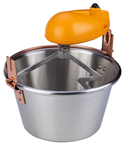 ARDES AR24AM81 Olla de acero inoxidable de 28cm de diámetro para mezclar mermelada y polenta, olla Ardes para cocina de inducción, mezclador con motor eléctrico,