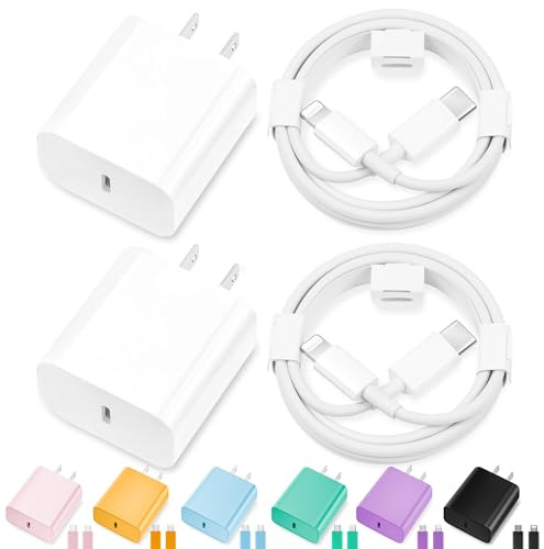 iPhone Charger Fast Charging,[MFi Certified] 2Pack 20W Type C Fast Charger Block with [10FT&6FT] USB C to Lightning Cable Compatible for iPhone 14/13/12/11 Pro Max/Xs Max/XR/X,iPad