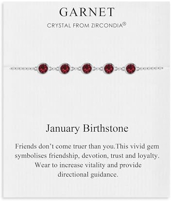 Philip Jones January Birthstone Bracelet Created with Garnet Zircondia® Crystals