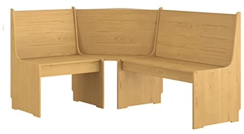SKM Eckbank 151 cm Honigbraun Massivholz Kiefer, Weight: 28.8 kg, 327246