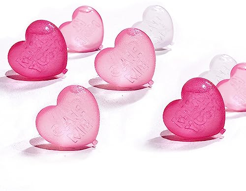 Atyhao Heart Shaped Reusable Ice Cubes, Silicone Chilling Stones for Wine, Whiskey, Cocktails, Non-Melting Beverage Coolers, 15 Pack