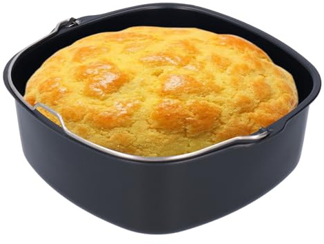 Tissting Heißluftfritteuse Backform für HD9925 HD9860 HD9905/01 Airfryer Zubehör, 18cm Quadratische Eisen Air Fryer Kuchenform Luftfritteuse Kuchenpfanne Kuchenfass Ersatz