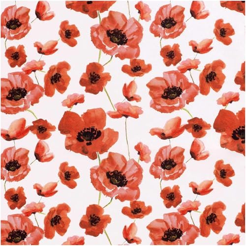 Popeline Baumwollstoff Blumen Zuschnitt ab 1m Meterware Oeko-Tex 100 Sommerstoff