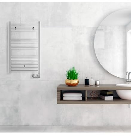 facula - Radiador Toallero Eléctrico Fluido Cromado Programable 300w | Boost 2h | Bloqueo de Teclado | Ventanas Abiertas