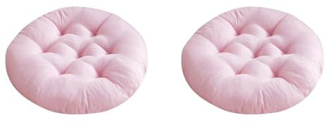 2 Pc Round Stuhlkissen 40x40 cm Sitzkissen Gefüllt, Outdoor Gartenstuhlkissen, Garten Sitzpolster Set für Rattanstühle, Outdoor Stuhlauflage Trapezförmig, Rosa