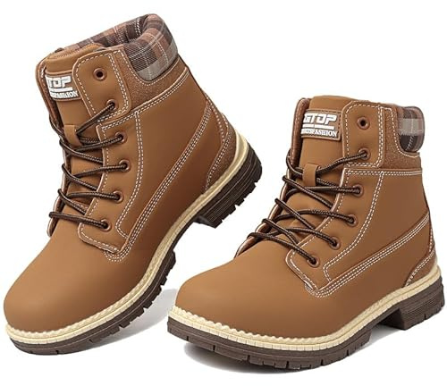 Maxome Bottes de marche pour femme - Bottes de randonnée imperméables pour femme - Bottes mi-mollet à lacets légères et antidérapantes - Bottes de trekking en plein air - Bottes de travail, camel, 39