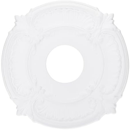 PATIKIL Ceiling Medallion, 12 OD x 3.43 ID PU Decorative Ceiling Light Medallion Chandelier Medallion Classical Ceiling Light Cover Plate for Ceiling Light Fixtures Fans, White