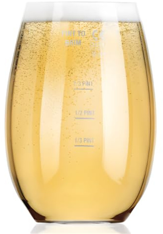 AIOS CE Marked Pint-to-Brim Unbreakable Tritan Plastic Stemless Beer Glass (4)