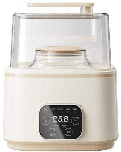 Macchina Per Yogurt Elettrica, Macchina Per Fare Yogurt Automatica, Menu a 7 Funzioni, Viene Fornita Con Due Barattoli Di Vetro Da 1 Litro E 2 Litri, Con Pannello Touch a LED, Piacevoli Dolcetti Fatti