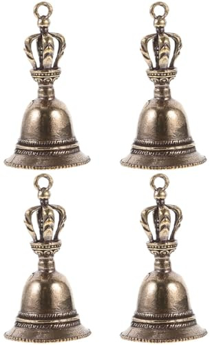 Alipis Kupfer Glockenanhänger Schlüsselanhänger Vintage Stil 4.5X2.5X2.5 cm Dekorative Handglocke DIY Schmuck Für Schlüsselbund Weihnachtsdeko