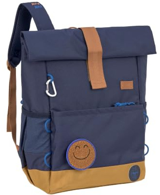 LÄSSIG Kinderrucksack mit Brustgurt, wasserabweisend, 12-15 Liter/Medium Rolltop Backpack Little Gang Navy