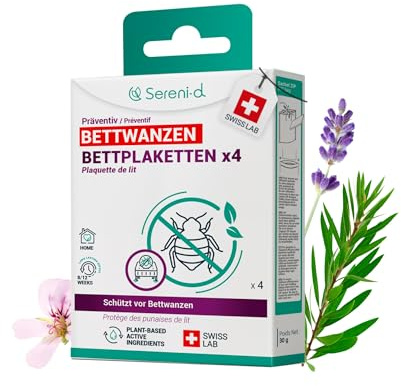 BETTPLAKETTEN gegen Bettwanzen – Schützt vor Bettwanzen im Schlaf – x4 - Sereni-d SWISS LAB