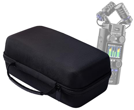Kimyoaee H5studio bärväska för Zoom H5 studio praktisk inspelare tillbehör vattentät resa hårt skal skyddande fodral med handtag för filmskapare, musiker och skapare, Svart, Förpackningsorganiserare