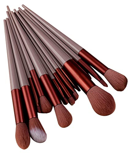 Set di 13 pennelli da trucco, per cipria, ombretto, sfumatura, ciglia, sopracciglia, trucco cosmetico