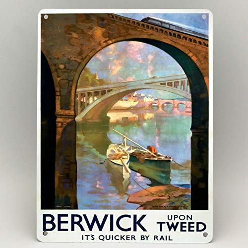 Berwick Upon Tweed Railway Poster Metal Sign Vintage Train British Rail Travel Metal Sign 8x12 inches