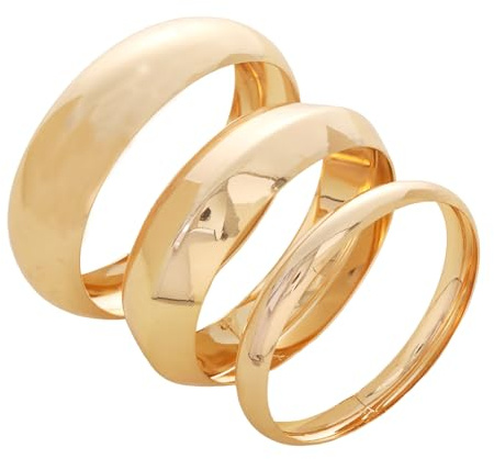 KYEDGC 3Pcs Chunky Gold Bangles for Women, Chunky Bracelet Set, Stackable Gold Bangles for Stylish Look, Fashionable Wide Wrist Bracelets for Casual and Formal Occasions, 6.3cm/6.6cm/7.3cm