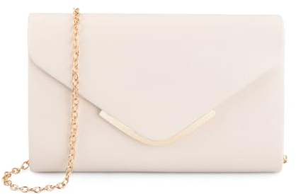 Ziyonix Bolso Fiesta Mujer, Elegante Clutch Carteras de Mano Bolso Bandolera Mujer Bolsos de Fiesta Tipo Sobre de Piel con Cadena Desmontable para Fiesta Boda Ceremonia