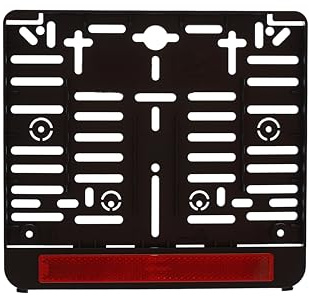 1x Kennzeichenhalter mit Reflektor Rot (Für at Österreich) für Kennzeichen im Format 210 x 170 mm 21 x 17 cm (für Motorrad Roller) (Mit Rückstrahler Reflektor Rot)