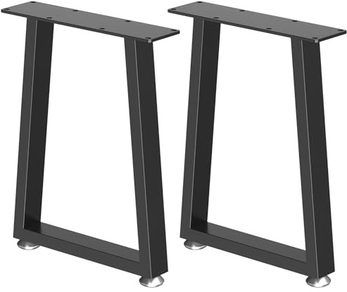 ENUMAIL Piedini per Mobili in Metallo, Gambe per Scrivania Stile Industriale con Viti e Piedini Antiscivolo, per Tavolini, Ufficio, 2 Pezzi, Nero, 30×40×7 cm, T-Tipo