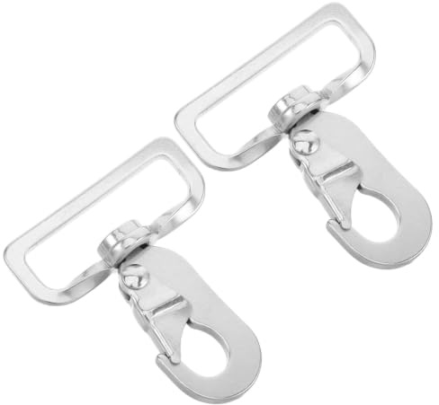 BESTOMZ 2 Stück Pferdezügelhaken Glatten Bewegungsablauf mit 360° Drehgelenk und Edelstahl Federbelastetem Verschluss Einfach zu Montieren in Silber Outdoor Reitsport