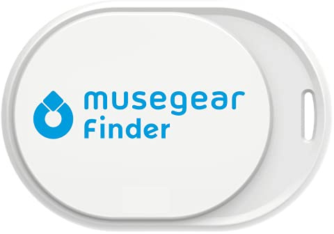 Musegear Schlüsselfinder mini mit Bluetooth App I Keyfinder laut für Handy in weiß I Für iOS & Android I Schlüssel Finden