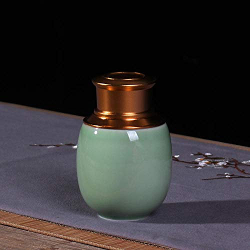 Tee-Set Zubehör Celadon kann Metalldeckel Tee kann kleine tragbare Mini tragbare Teebox hoch versiegelte Porzellandose-Gerade Tasse grüner grüner Tee 40g Teezeremonie Zubehör