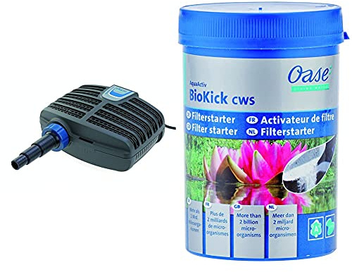 Oase AquaMax Eco Classic 8500 Filter- und Bachlaufpumpe & Starterbakterien für Teichfilter AquaActiv BioKick, 200 ml