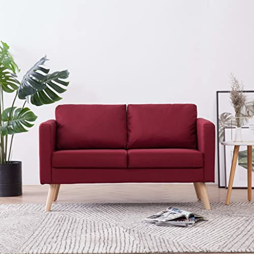 MOONAIRY 2-Sitzer-Sofa, Bodensofa, Chaiselongue, Kleines Sofa, Couch, Cauchsofa, Relaxsofa, Sofas & Couches, Wohnzimmer Sofa, für Jugendzimmer, Stoff Weinrot