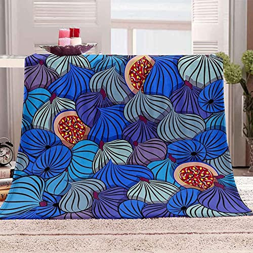 xzxzdx Kuscheldecke 150x200 Blaue Frucht Flanell Fleecedecke 3D Gedruckte Weich Flauschig Mikrofaser Wohndecke Sofadecke Couchdecke Tagesdecke Wolldecken für Kinder Erwachsene