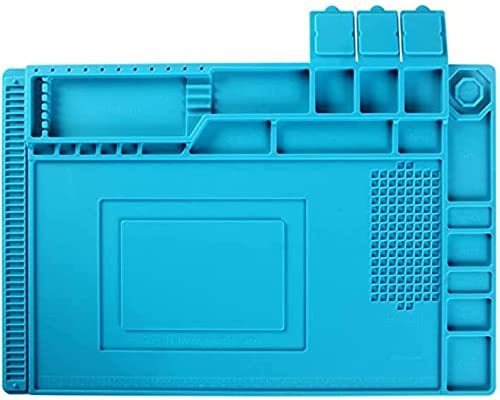 3DBUYER Anti Static Soldering Mat Station 45 x 30 cm 500℃ Heat-Resistant Magnetic Multi Purpose Electronics DIY Repair Silicone Work Pad for Soldering Brazing Iron Phone Watch Computer, Welding DIY