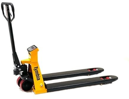 TYMBIA - Transpaleta pesadora de 2000Kg de Capacidad, con 4 células de pesaje. Precisión 500g. Dimensión Horquillas 1160 x 160mm (Sin Impresora)