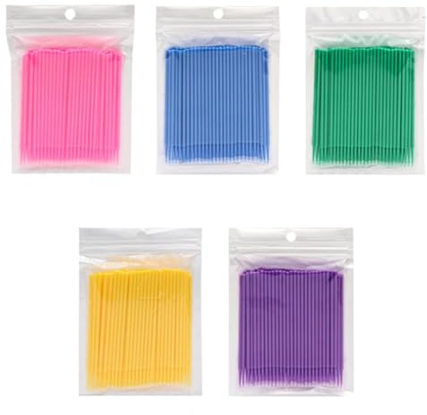 Microbrush Wimpernbürste Lacktupfer 500 Stück | Lacktupfer, Wimpernbürstchen, Wimpernverlängerung, für Makeup, Zahn- und Mundpflege