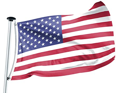 FLAGLY Premium Flagge USA 100 x 150 cm - 115g/m² Stoffgewicht - gedruckt, robustes und witterungsbeständiges Fahnenpolyester mit Ösen (100 x 150 cm, USA)