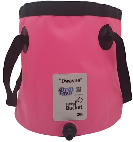 PBP Handy Folding Bucket 20L - DWAYNE With Quick Hose Connector (Pink)