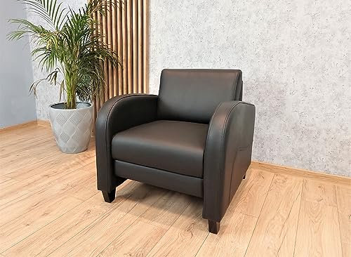 Quattro Meble Echtleder Sessel Oslo Mini Breite 75 cm Leder Sessel Rindsleder Wohnzimmer Hotel Loungesessel Viele Farben