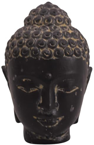 Teako Design Stonox Stein Büste Buddha Noida, Frostbeständige Gartenskulptur, Dekoration Haus und Garten, Einzigartiges Ambiente Der Erwachte, Zeitlose Schönheit