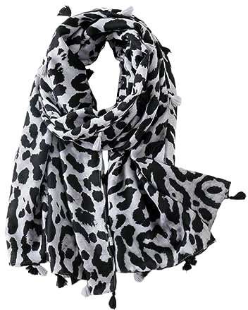 STOBOK Damen Langer Baumwollschal Mit Leopardenmuster Modisch Und Vielseitig Einsetzbar Für Jahreszeiten Und Anlässe