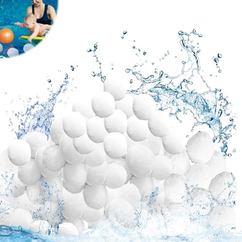 TOATELU 1500g Pool Filterbälle, Filterballs für Sandfilteranlagen, Ersetzen 54kg Filtersand für Pool Sandfilteranlage, Wiederverwendbar & Langlebig Filter Balls, für Schwimmbad, Filterpumpe