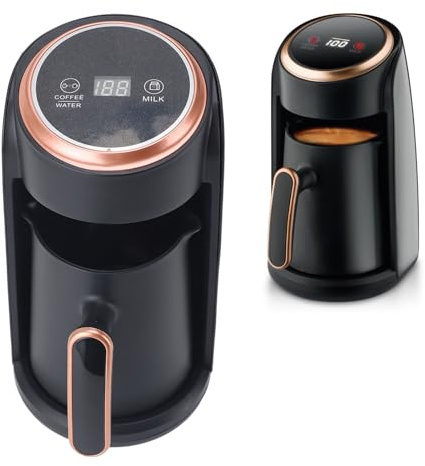 Qcwwy Cafetière Turque, sans Renverser de Liquide, Bouilloire électrique en Acier Inoxydable, Rapide et Facile à Utiliser, Machine à café Automatique pour la Maison, les Voyages, le