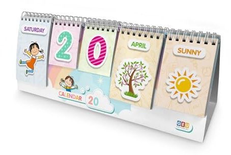 Min första kalender på engelska - My First Calendar | Barns veckokalender | Montessori-barnkalender | Pedagogisk barnkalender på engelska Editorial GEU