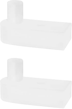 LT Easiyl 2 Stück Faltscharnier für Duschtüren Drehpunkt 7,5mm PE Badezimmertürscharnierwelle für Badezimmer Balkon Frei Schwingende Glastür 32X14X19mm Weiß