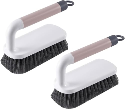 Lot de 2 brosses de nettoyage polyvalentes et brosse à récurer | douche, salle de bain, tapis, baignoire, brosse de nettoyage, brosse à récurer
