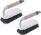 Lot de 2 brosses à récurer avec poignée, pour douche, salle de bain, tapis, cuisine et baignoire (rose)