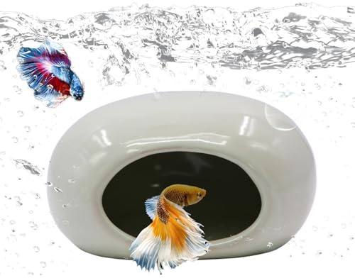 Ceramic Aquarium Cave, Betta Hideout for Shrimp Cichlid - Light Green
