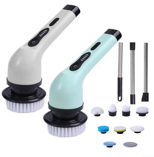 Compact Electric Scrubbing Tool Designed to Simplify Difficult Household Cleaning Tasks (Round Brush)