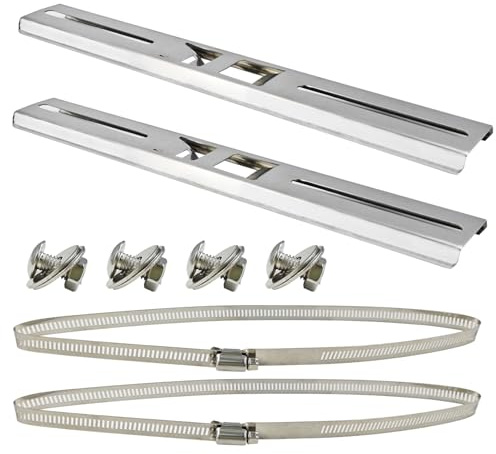 Soporte de Montaje Ajustable de 30 cm, con dos Abrazaderas Ajustables de 20 cm, Material del Soporte de Poste Acero Inoxidable, Adecuado para Cámaras de Vigilancia, Caja de Control Exterior (plata)