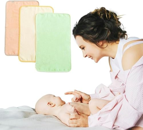 Toallas de Guardería con Colgador - Pack de 3| Toalla Pequeña de Mano para Colgar Bidet- Algodón Suave y Absorbente | Toallas Infantil, Colegio y Baño | Secado Rápido - Culito y Cara bebé (Sorbet)