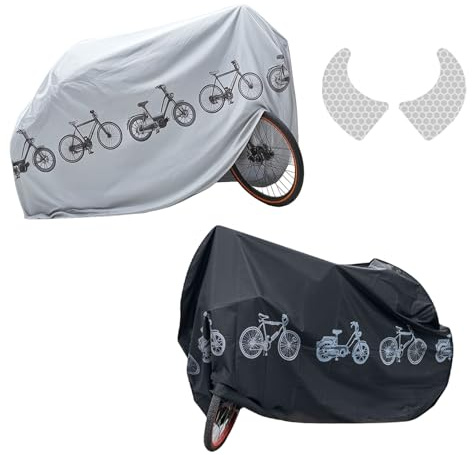 2 Piezas Funda Moto Impermeable, Funda para Moto Impermeable a Prueba de Polvo Anti-UV, Cubierta Scooter Motor, Funda Scooter Impermeable, Lona Impermeable Motocicleta, Antipolvo/UV protección